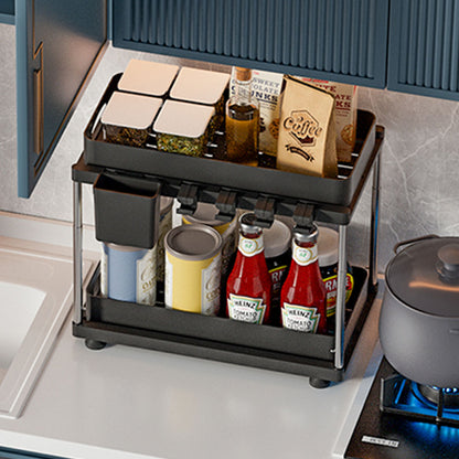1/2 Pack Under Sink Organizer, Organizers and Storage for Kitchen Bathroom, Height Adjustable Cabinet Organizer with Two Slide-Out Drawers, Kitchen Racks
