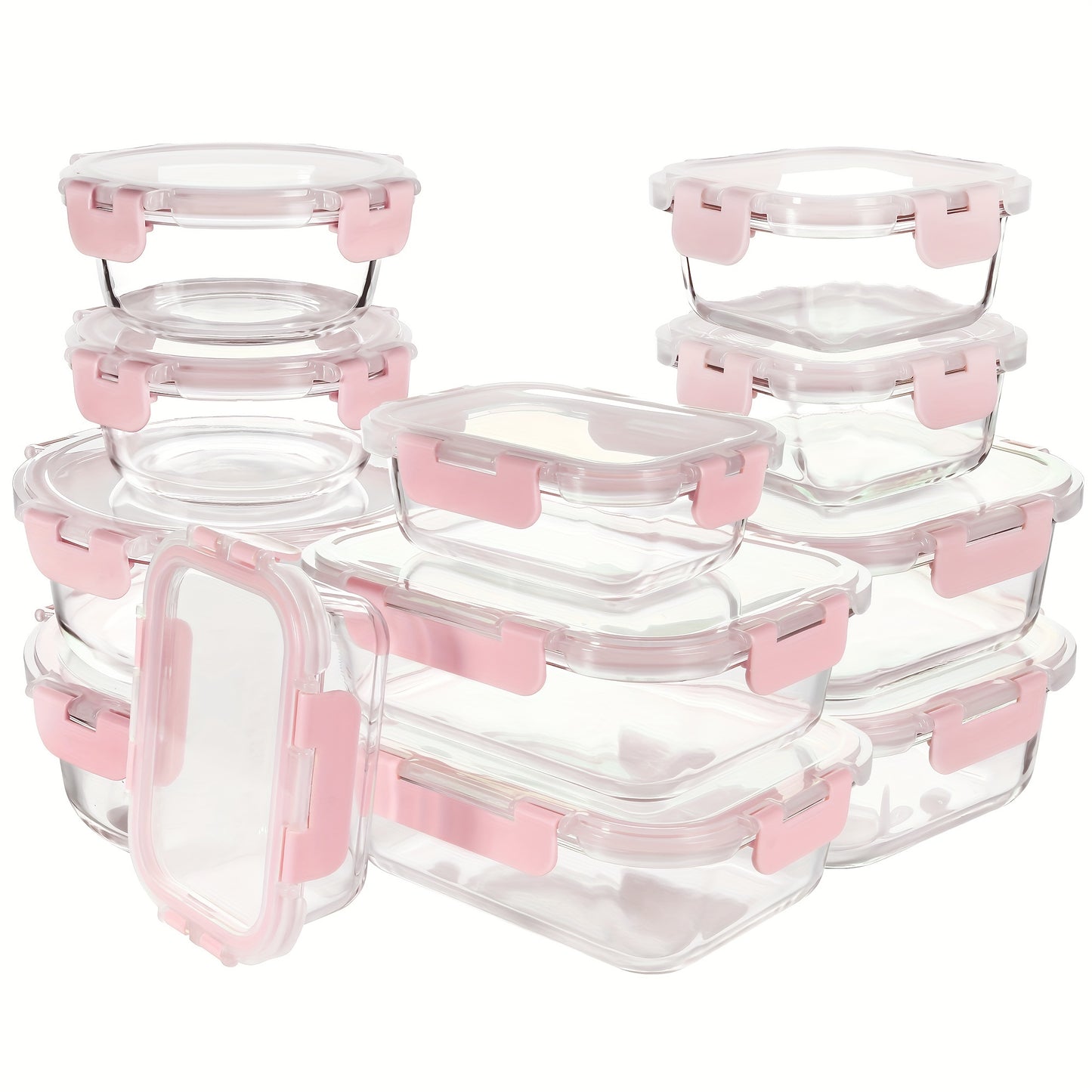 12pcs UMIZILI Airtight Glass Food Storage Containers with Snap Lids - Dishwasher Safe, Microwave Ready, Perfect for Meal Prep and Organizing, Rectangular Shape, Airtight Storage | Sleek Storage Containers | Microwave Ready Containers, Glass Food Storage