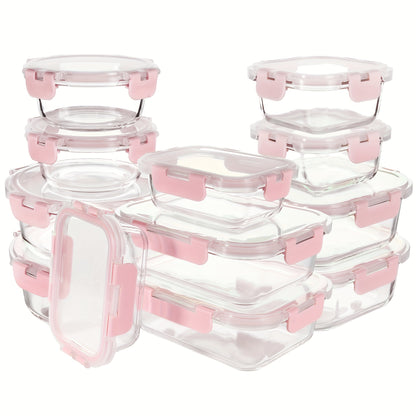 12pcs UMIZILI Airtight Glass Food Storage Containers with Snap Lids - Dishwasher Safe, Microwave Ready, Perfect for Meal Prep and Organizing, Rectangular Shape, Airtight Storage | Sleek Storage Containers | Microwave Ready Containers, Glass Food Storage