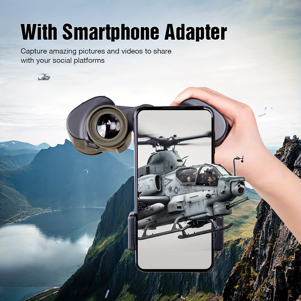 Adult Binoculars With Smartphone Adapter - Binoculars For Bird Watching, Hunting, Hiking, Concerts, Great Gifts For Men & Fathers