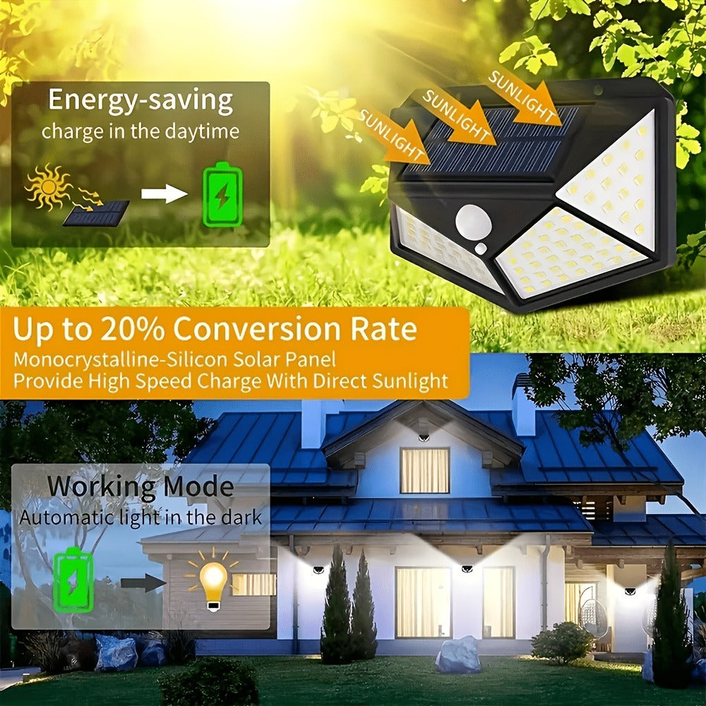 8-Piece Solar Motion Sensor Security Wall Light – 3 Modes – alternate product view