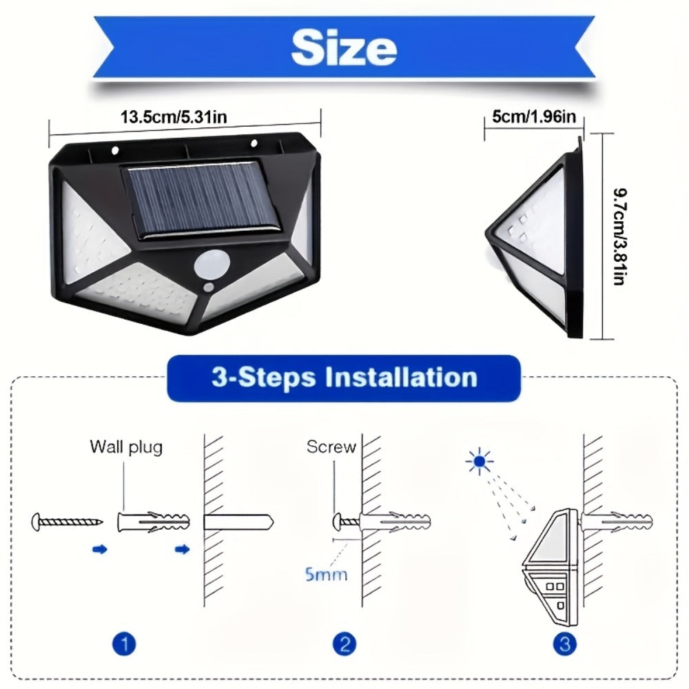 8-Piece Solar Motion Sensor Security Wall Light – 3 Modes – design and construction details