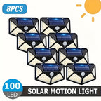 8-Piece Solar Motion Sensor Security Wall Light – 3 Modes – main product view