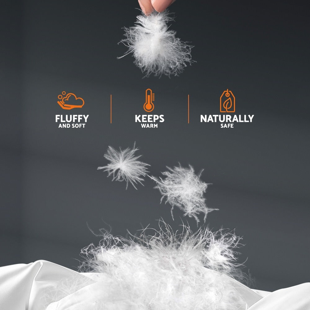800GSM Goose Feather Quilt – Comfortable Bedroom Doona – close-up product details