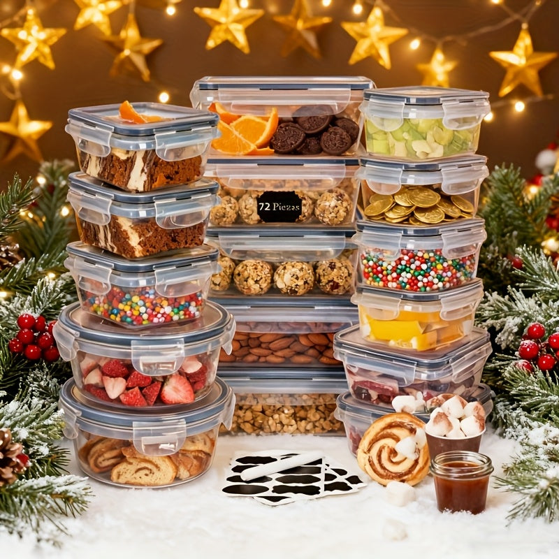 48pcs (24 Boxes+24 Lids)Food Storage Containers With Lids Airtight, Plastic Food Containers For Kitchen Storage Organization, 100% Leakproof, BPA-Free Meal Prep Containers With Labels & Marker Equipped With Stickers And Pens