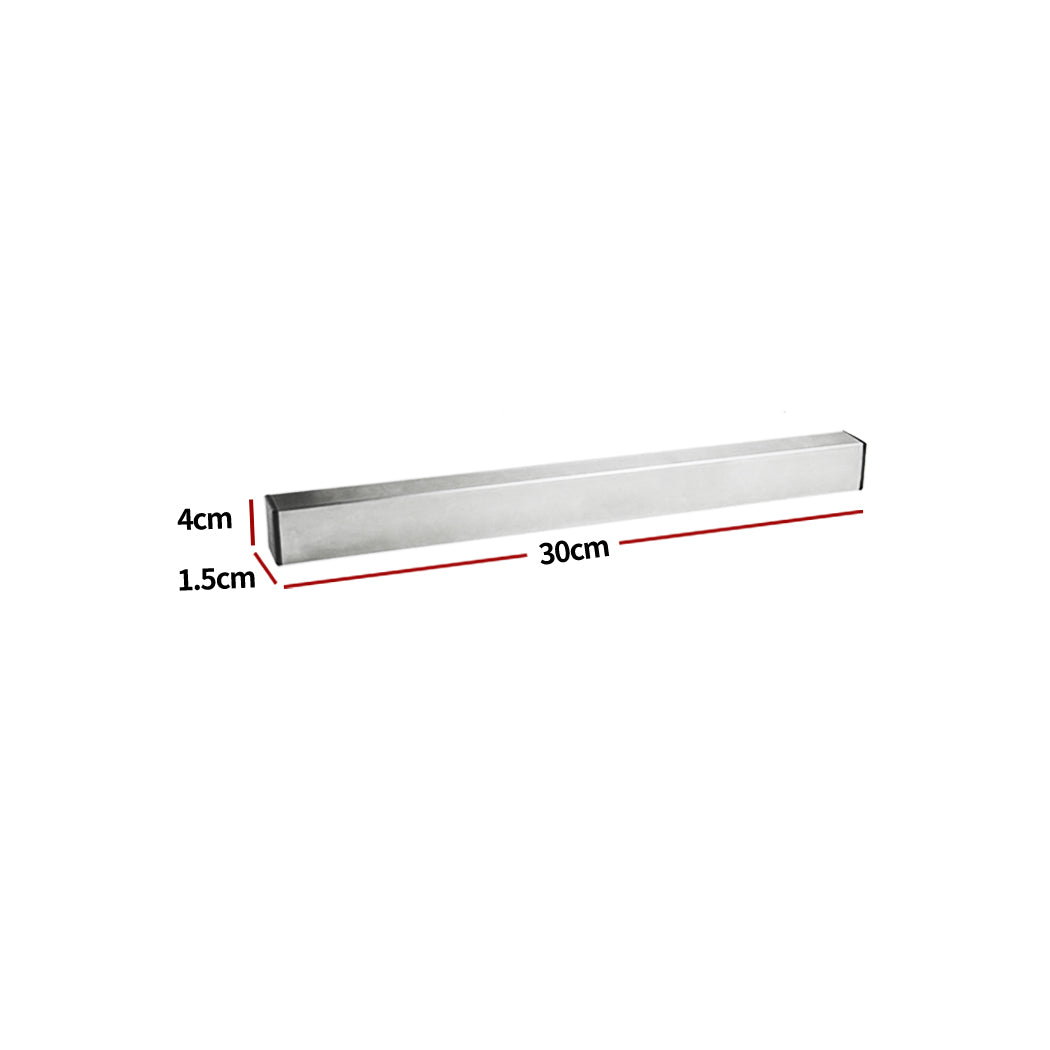Magnetic Knife Holder Block Wall Mounted Stainless Steel 50cm, Heavy Duty Kitchen Utensil Storage Rack, Space-Saving Knife Strip Organizer for Knives, Tools, Scissors, Utensils – Durable Modern Wall Knife Bar