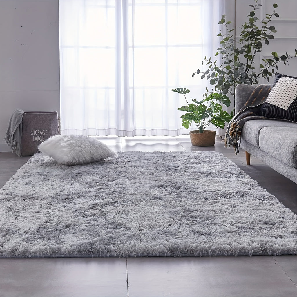 One Fluffy Area Rug Designed for The Bedroom, Featuring a Soft And Fuzzy Shaggy Texture, Suitable for Any Room, with a Non-Slip Base, Available in Light Grey, Dark Grey, Khaki, And Blue
