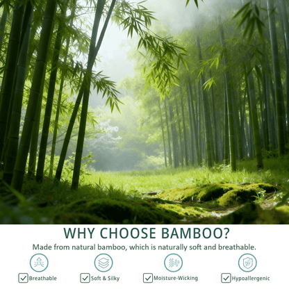 Cooling Bamboo Fitted Sheet-Breathable, Lightweight & Silky Smooth- 40cm Deep Pocket Sheets for Summer Nights, Hot Sleepers