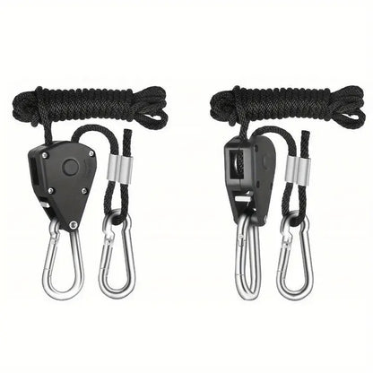 4/8pcs Heavy Duty Adjustable Rope Hanger Pulley Rope Metal Internal Gears for Tent Hanging Sun Shade Tie Strap, Adjustable Grow Light Hangers