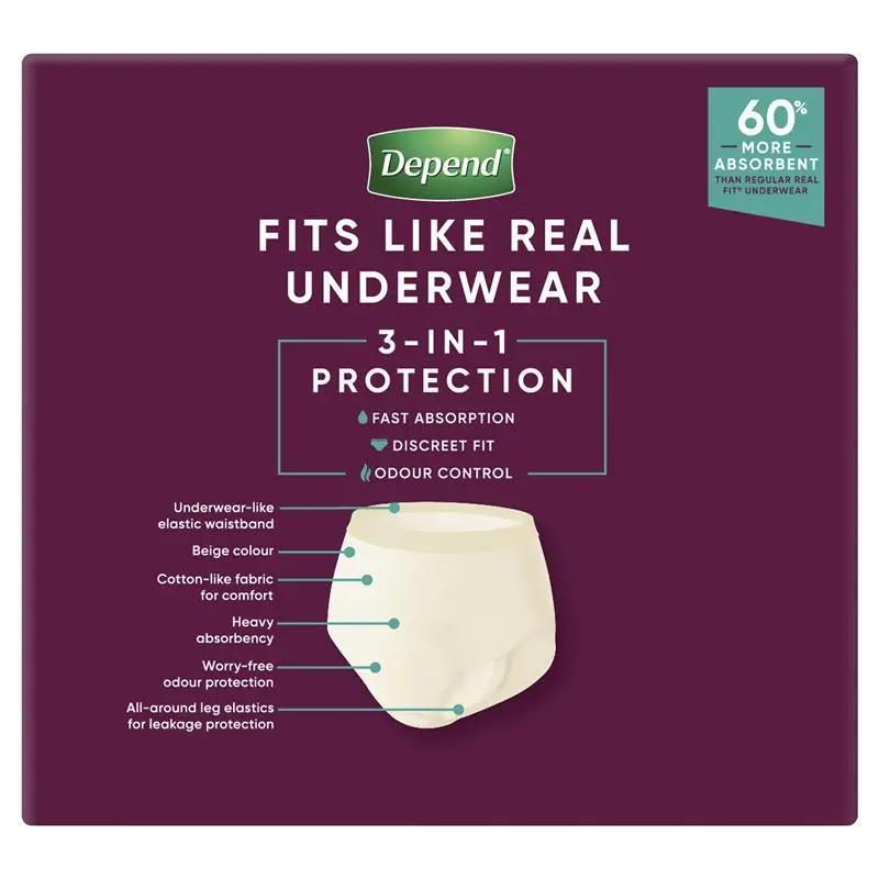 Depend Women Real Fit Underwear Super Large 16 Bulk Pack