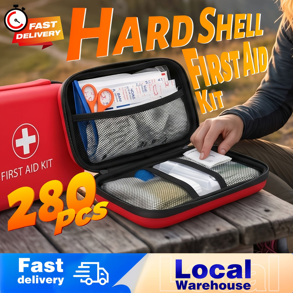 HEYMIX First Aid Kit, 556pcs/ 280pcs/ 200pcs/ 140pcs/130pcs Emergency Survival Hiking Kit, Family First Aid Camping Bag, Travel Medical Survival Pouch for Workplace, Home, Garage, Registered Emergency Bag