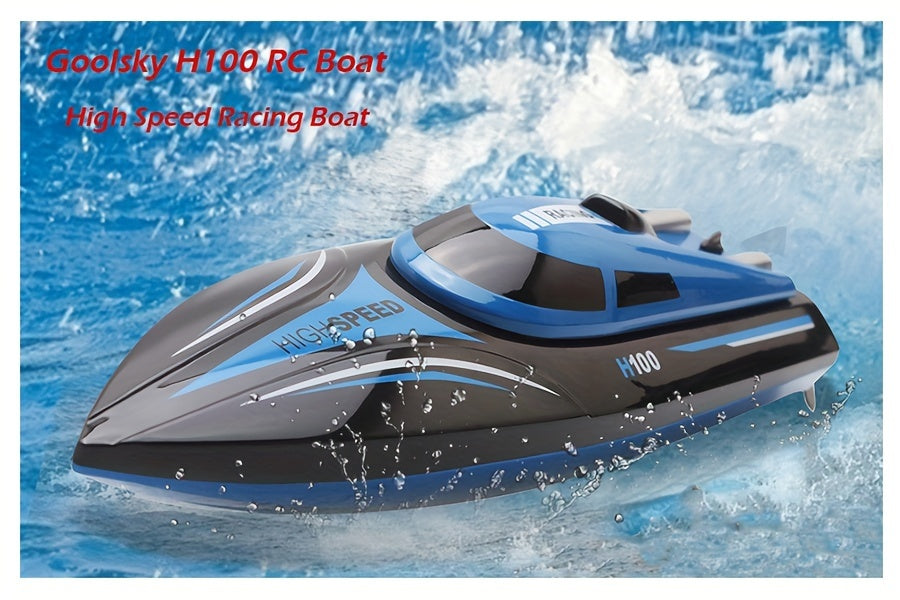 H100 High Speed RC Boat for Adults, 20+MPH Fast Remote Control Boat for Pool & Lake, Racing Boat Outdoor Water Toy with Rechargeable Battery, Low-Battery Alarm, Capsize Recovery