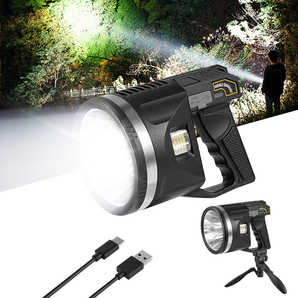 1000LUMEN Flashlight Rechargeable Spotlight Flashlight with Tripod, Outdoor Handheld Spotlight Searchlight Flashlight for Boating, Fishing, Camping, Hunting Accessories