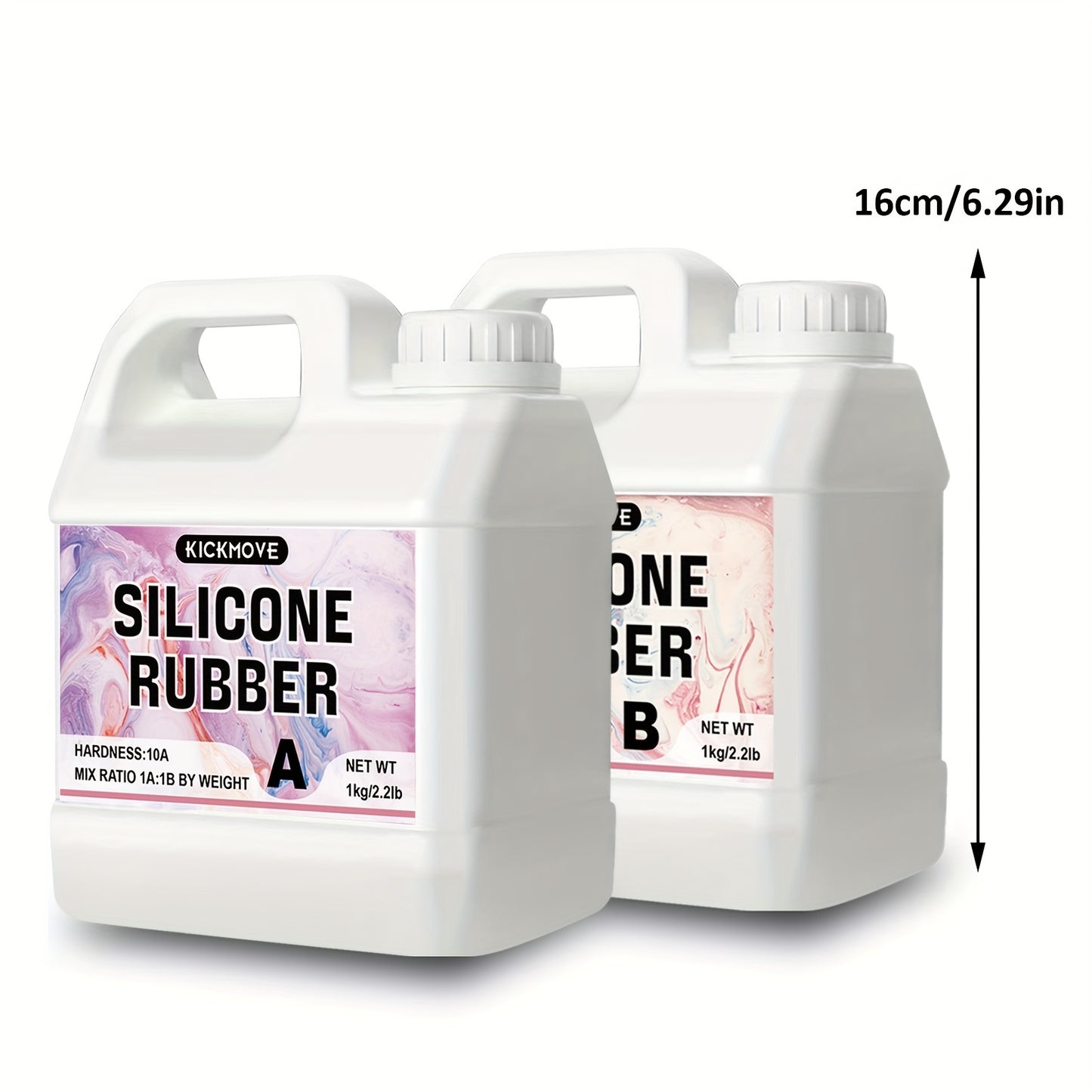 2kg/4.4lb Liquid Silicone Mold Making Kit with 10A Hardness - Flexible & DIY Molds, 1:1 Mix Ratio for 3D Resin, Candle & Soap Crafting - for Formulations, Demolding (for Beginners & Professionals) -