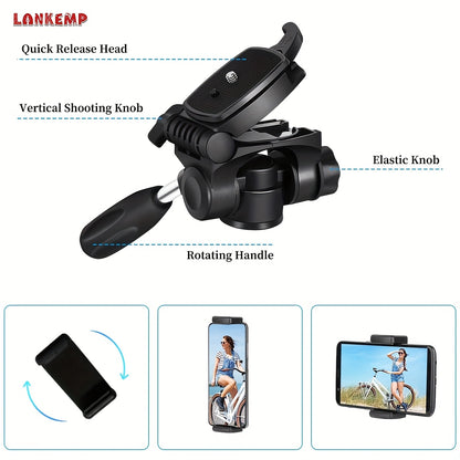 Aluminum Alloy Tripod, 74-inch Professional Heavy-duty Camera Stand, Equipped with A Quick-release Plate, Phone Holder, Suitable for Carrying Bags Of Digital Single-lens Reflection Cameras, Mobile Phones, Projectors, Scopes, And Webcams