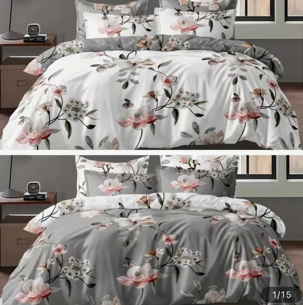 AU Standard Size All Sizes Bed Reversible Double Sided Quilt/Duvet/Doona Cover Set-Shadow Bloom