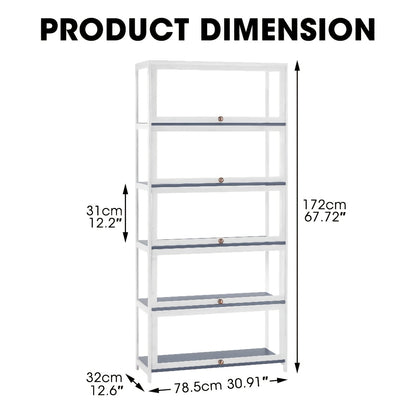 5-Tier Display Cabinet Storage Stand Rack White/ Natural/ Grey/ Black