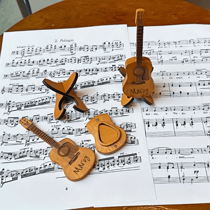 Personalized Wooden Guitar Picks Set of 3 | with Storage Case | Custom Engraving for Guitarists | Suitable for Guitar, Bass And Ukulele Players | Unique Music Lover Gift | Easter Basket Stuffers | Easter Gifts