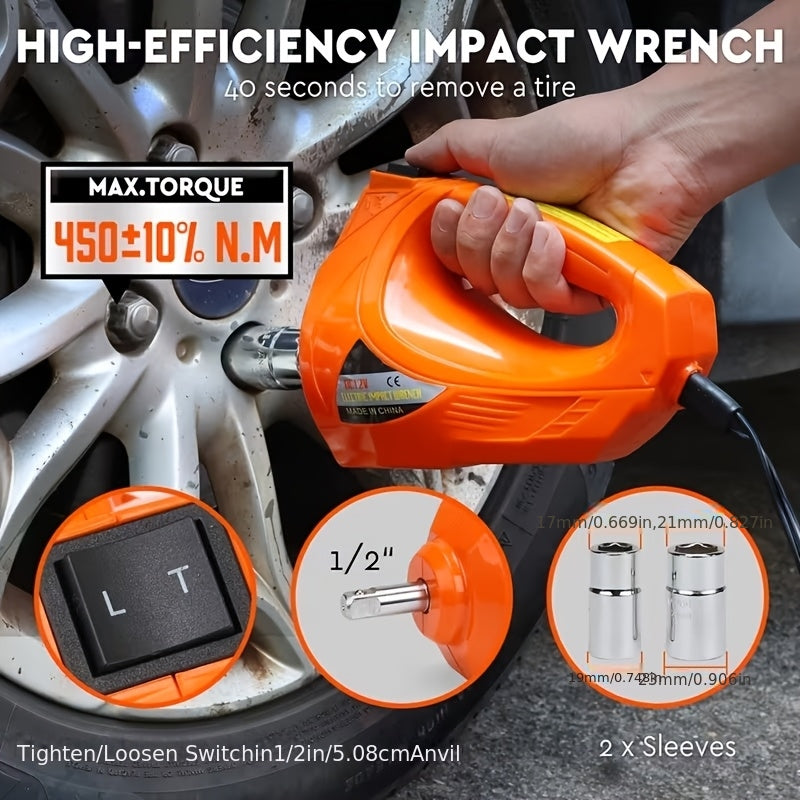 Dinshare Electric Car Jack 5Ton 12V Kit Car Jack Hydraulic (Lifting Range: 15.49-44.96 cm) with Inflator Electric Jack for Car SUV Sedan MPV Change Tires Garage Repair Emergency Kits, Impact Wrench And Tire Gauge Air Pump Floor Jack