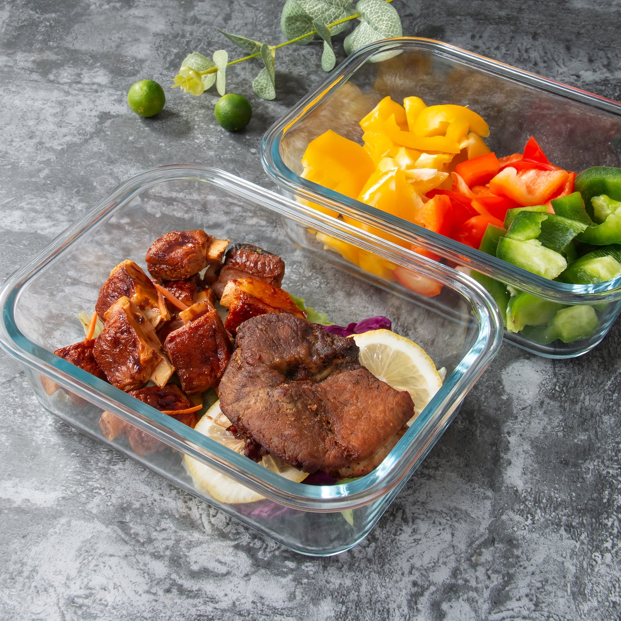 10/20pcs High Borosilicate Glass Meal Prep Containers With Lids, Food Storage Containers With Airtight Lids, For Home Kitchen Office Lunch Portion Control (5/10 Containers+5/10 Lids), Mother'S Day Gift