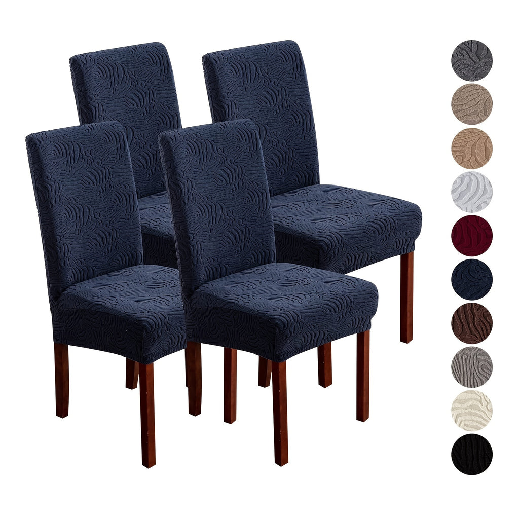 4/6pcs High Quality Chair Covers for Dining Room, Stretch Jacquard Dining Chair Slipcovers Removable Washable Chair Protector for Kitchen, Hotel, Restaurant
