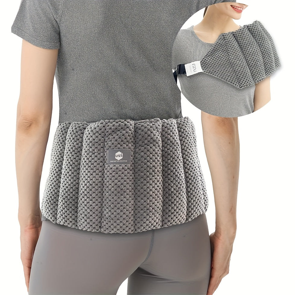 UNCN Large Microwave Heat Pack for Lower Back with Adjustable Strap| Wheat Bags Microwavable for Belly, Lumbar, Neck & Shoulder, Menstrual, Muscle | Back Heat Pack