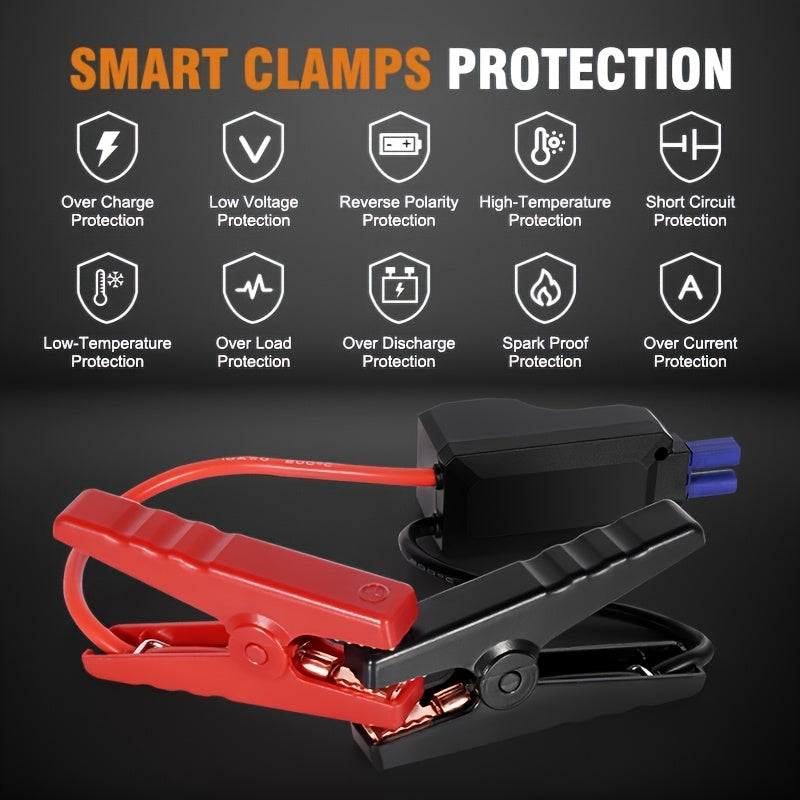 KOPUO 4000A Portable Car Battery Jump Starter - Professional Vehicle Additions (Supports Up to 9.0L Gas/8.0L Diesel) 12V Power Bank, Car Battery Booster Featuring Smart Safety Cable, LCD Screen, LED Light for Trucks, Suvs, Kayaks