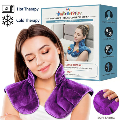 2pcs Neck Heating Pad Microwavable, Shoulder Heating Pads, Neck Warmer Neck Wrap Microwavable with Moist Heat, Blue, Purple