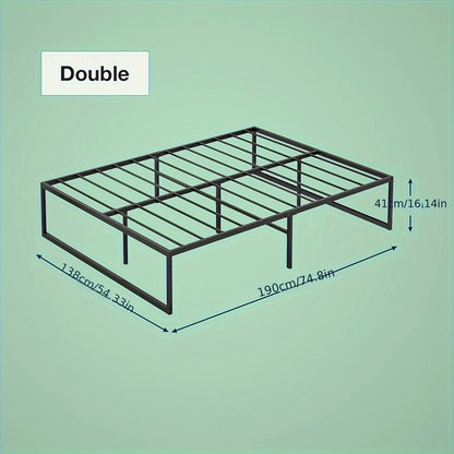 Ufurniture 39cm Single/Double/Queen Bed Frame Base, Industrial Heavy Duty Metal Mattress Foundation Platform Bed With Reinforced Legs, 300kg Weight Capacity, Bedroom Furniture, Black