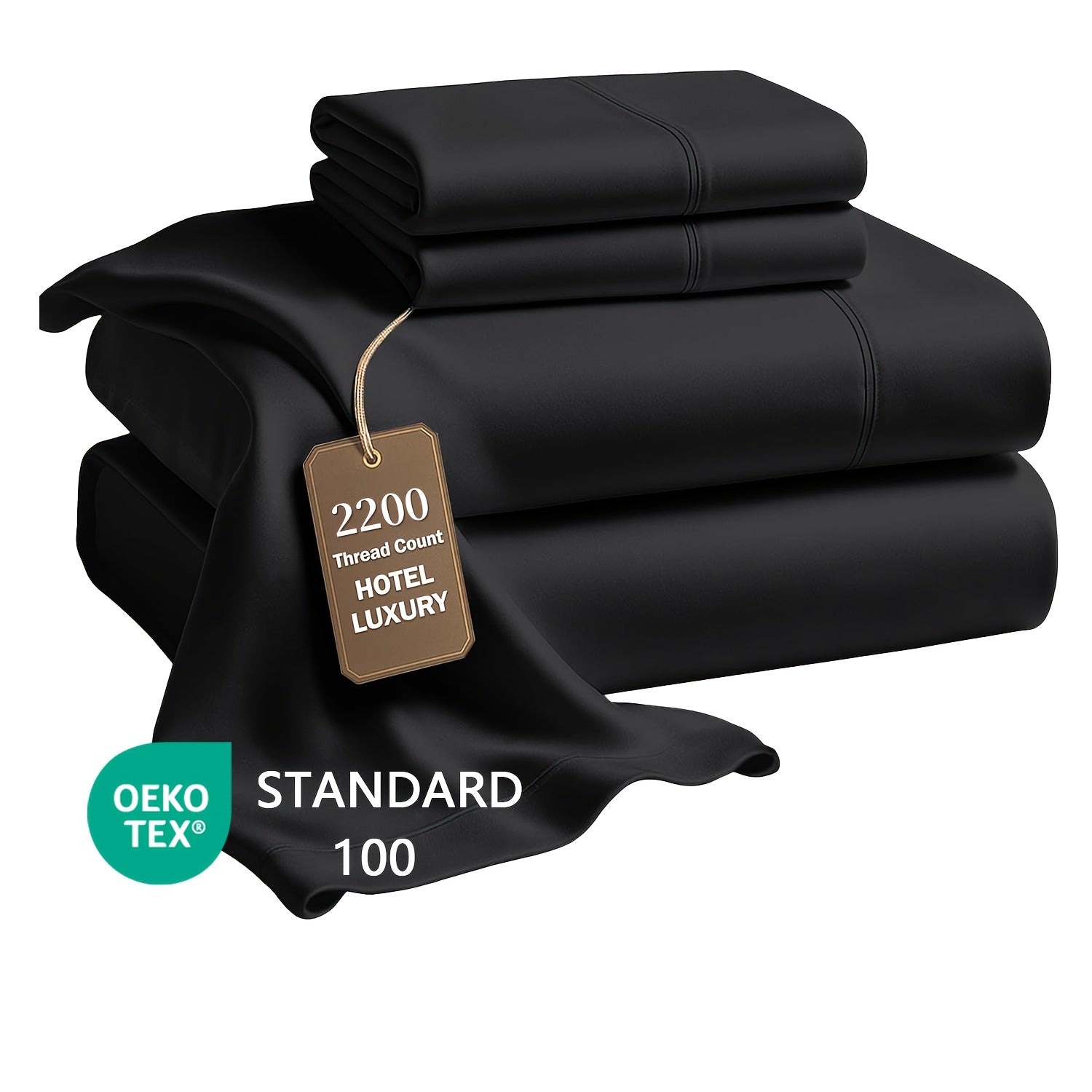 3/4pcs Luxury Egyptian Cotton Sheet Set | Breathable & Soft Flat Sheet, Fitted Sheet, and Pillow Cases, Fresh and Smooth, Deep Pocket, All-season, Machine Washable, Lakora Brand