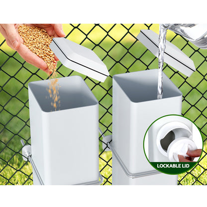 Giantz Chicken Feeder 4L Water Dispenser Automatic Waterer Poultry Food Drinker