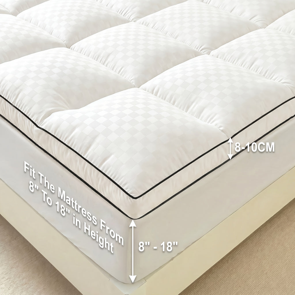 Cloud-Like Skin-Friendly Mattress Protector, Deep Pocket No-Slip, Breathable & Sweat-Free, for all-Season Use, Dust &, Multiple Sizes Available For All Mattresses