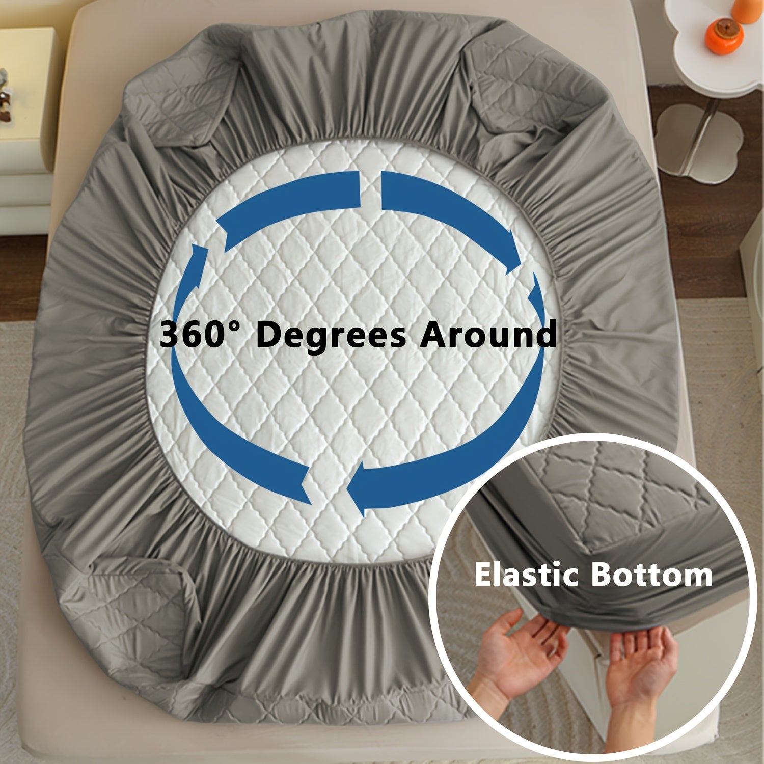 1pc Layered Waterproof Mattress Protector (Without Pillowcase And Pillow Insert) Soft And Comfortable Solid Color Bedding Mattress Cover Bedroom Guest Room Waterproof Fitted Sheet Only