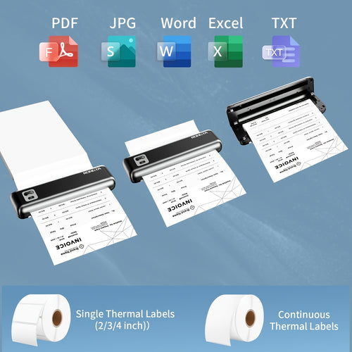 Rongta F82A Portable A4 Printer for Documents & Notes - Wireless Thermal Mobile Printer, Ink-Free Printing From Phone/Laptop, Ideal for Students, Home Office And Business Travel, Includes 1 Roll Of Paper