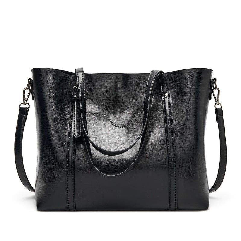 High-Quality Vintage Oil Wax Shoulder Bag for Women Premium Tote & Crossbody Handbag Designer Style Satchel for Everyday Use