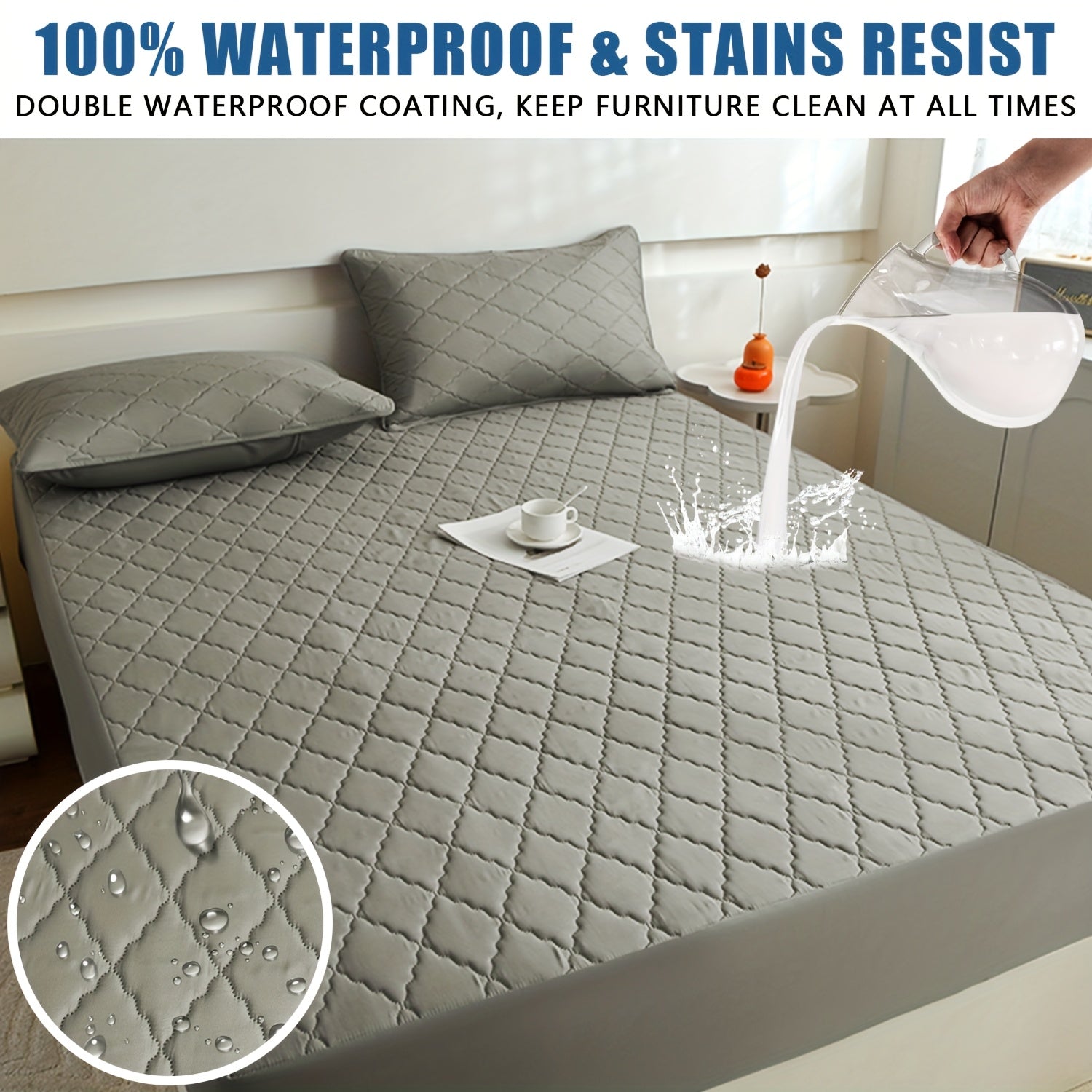 1pc/set Waterproof Mattress Protective Cover- Ultra Soft And Breathable Mattress Protective Cover, Waterproof Mattress Protective Cover That Fits Snugly Between Bed Sheets, Suitable for Room Decoration, Bedrooms, Guest Rooms, (excluding Pillowcases)