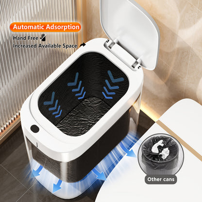 Touchless Motion Sensor Trash Can with Lid & 30 Bags - Closing Hands-Free Operation, Quiet Close, Sensor-Activated Lid, Compact Space-Saving Plastic Bin, 8.33 L for Small Spaces Suitable for Kitchen, Bathroom, Living Room - Ideal for & Office, Great