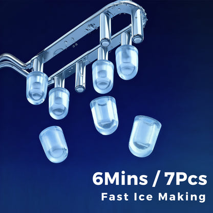 Advwin Countertop Ice Maker Machine, Portable Bullet Ice Maker with Self Cleaning, 7 Ice Cubes in 6-8 Mins, 2 Ice Sizes, Ice Machine for Home Kitchen Office Bar