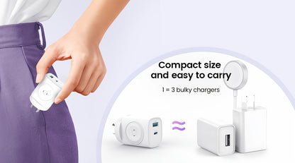 for Apple Watch Charger, 3-in-1 20W USB C Charger PD 3.0 Wireless iWatch Charger Fast Charging for iWatch 10/9/8/7/6/Ultra/SE, for iPhone16/15 Pro Series, for iPad, White