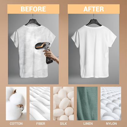1700W Handheld Garment Steamer, Fast Heating And Wrinkle Removal, 335Ml, Compact And Portable, Suitable for All Fabrics, Ideal for Home And Travel