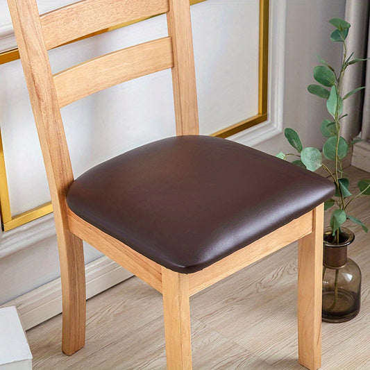 4/6pcs 100% PU Leather Dining Chair Slipcovers - Removable Upholstered Chair Cushion Cover for Dining Room, Kitchen, Hotel, And for Home Decor, Halloween Decorations for Home, Valentine'S Day for Home Decorations