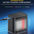 8pcs Rechargeable AA Lithium Battery and Charger Set - cameras, toys – alternate design view