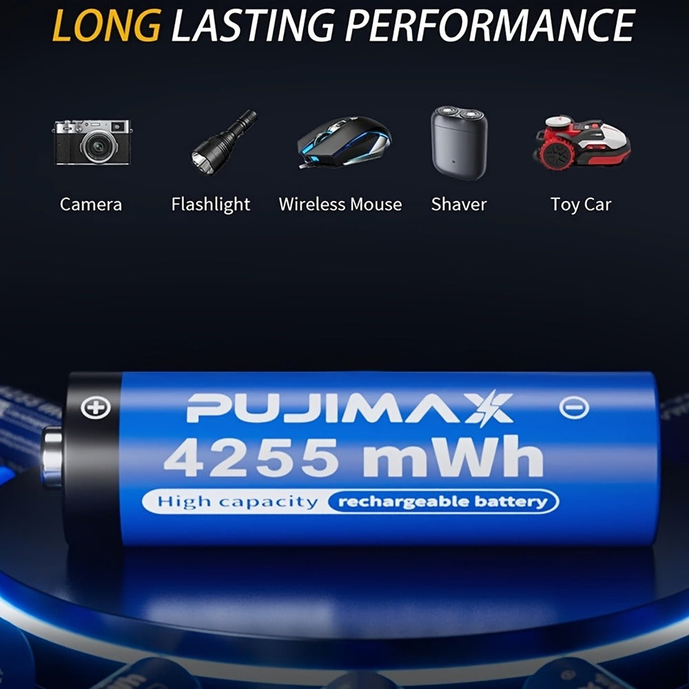 8pcs Rechargeable AA Lithium Battery and Charger Set - cameras, toys – design and construction details
