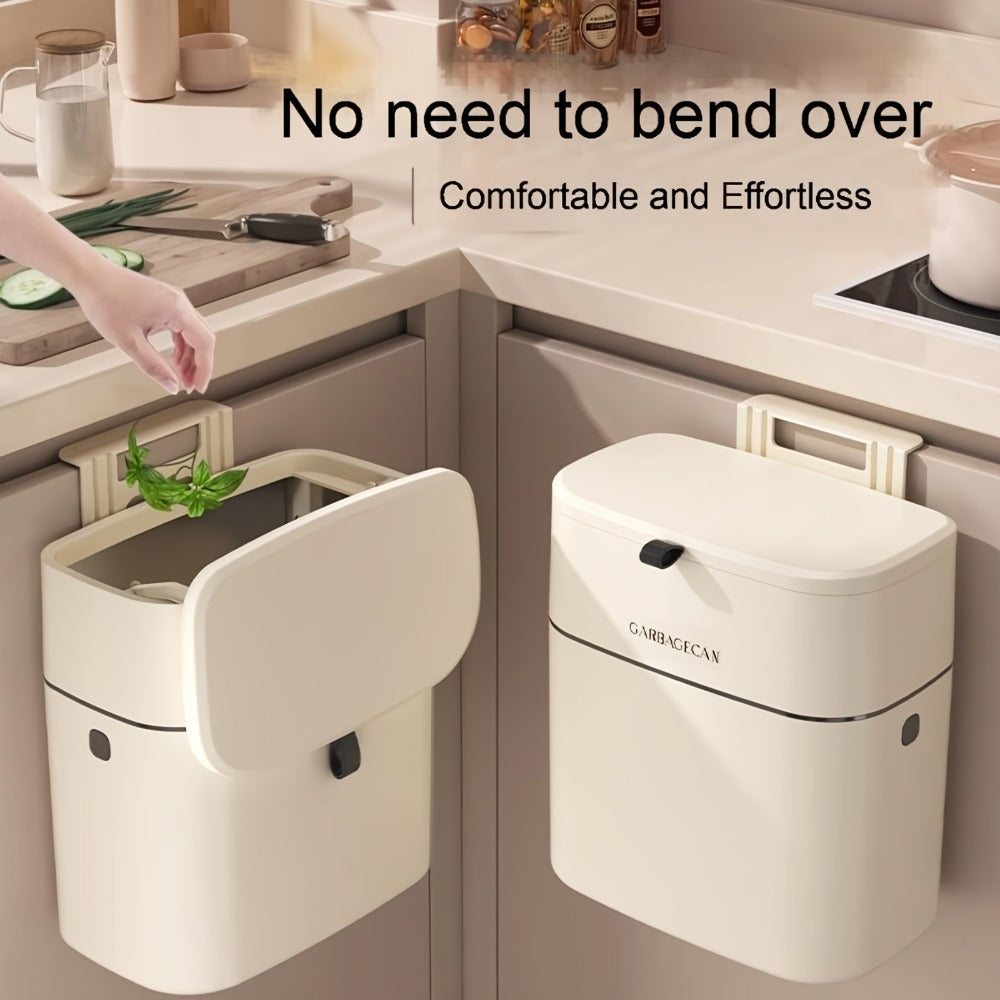 9.46 L White Wall-Mounted Kitchen Bin - countertop and under-sink – alternate product view