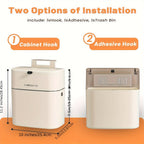 9.46 L White Wall-Mounted Kitchen Bin - countertop and under-sink – design and construction details