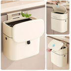 9.46 L White Wall-Mounted Kitchen Bin - countertop and under-sink – close-up product details