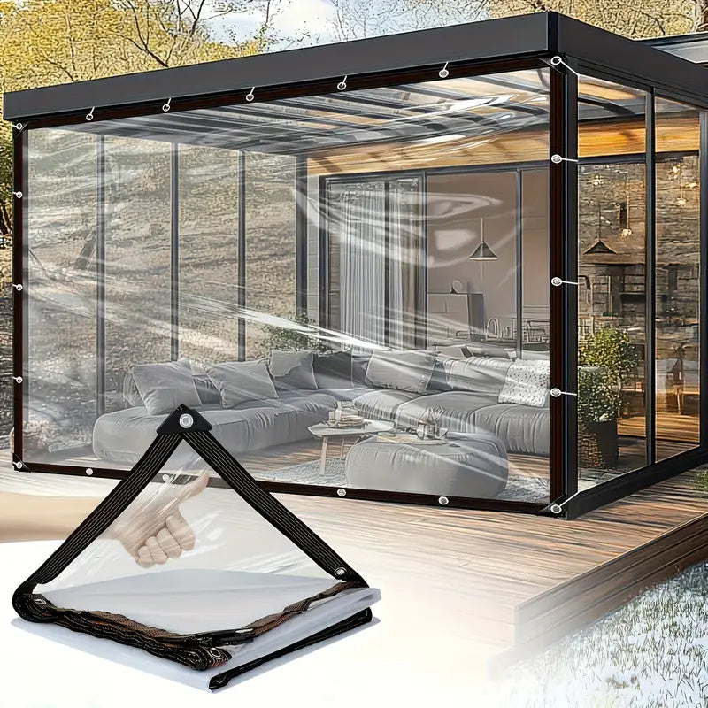 2*3m&3*4&3*5m Waterproof Clear Tarps with Grommets - Duty Outdoor Rainproof Covering Solution - Ideal for Henhouse, Porch Canopy, Plant, Enclosure Gardening, And More