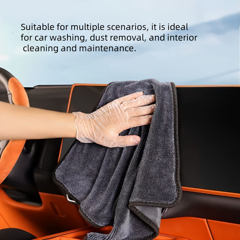 5pcs Ultra-Soft Microfiber Cleaning Cloths - Lint-Free, Multi-Purpose Kitchen & Bath Towels for Car Detailing, Polishing, and Household Cleaning, Textured Surface Cloth | Absorbent Fabric
