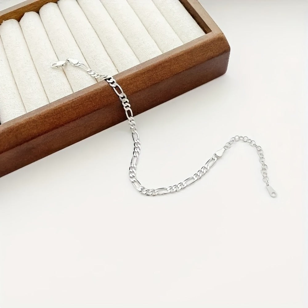 925 Sterling Silver Figaro Anklet product detail 2