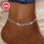 925 Sterling Silver Figaro Anklet product detail 7